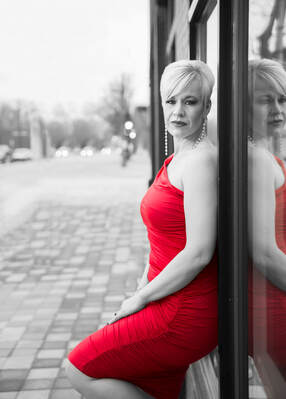 Julie Baker in Red